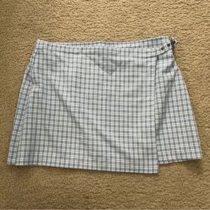 Blue/White Plaid Mini Skirt